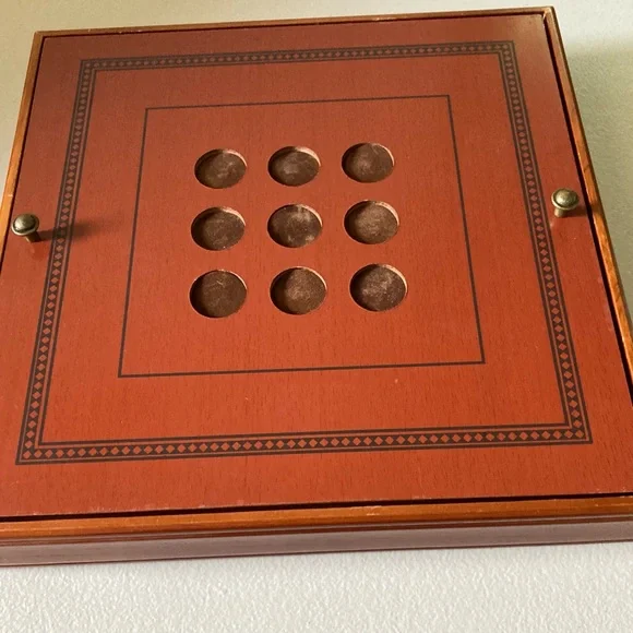 Vintage Wooden Combination Game Set Checkers Chess Backgammon Cribbage Dice - Picture 8 of 9